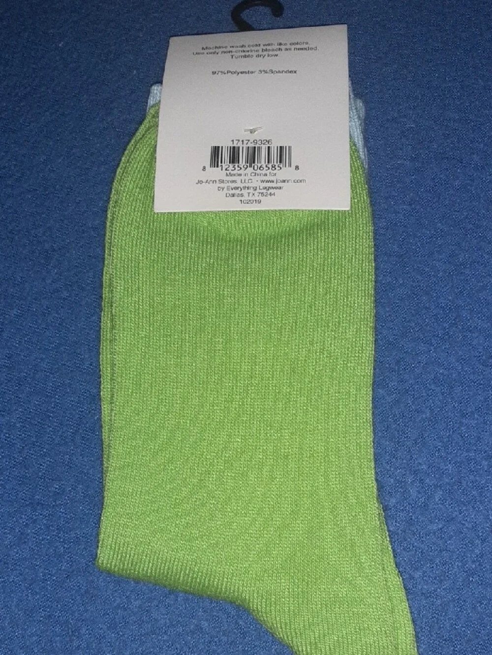 Hoppy Easter Bunny Women's Crew Socks - Light Blue & Green